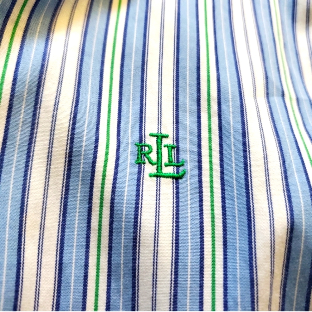 Lauren Ralph Lauren Blue Striped Button Down Shirt